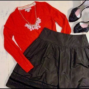 Lilly Pulitzer Black Silk Full Skirt Size 0